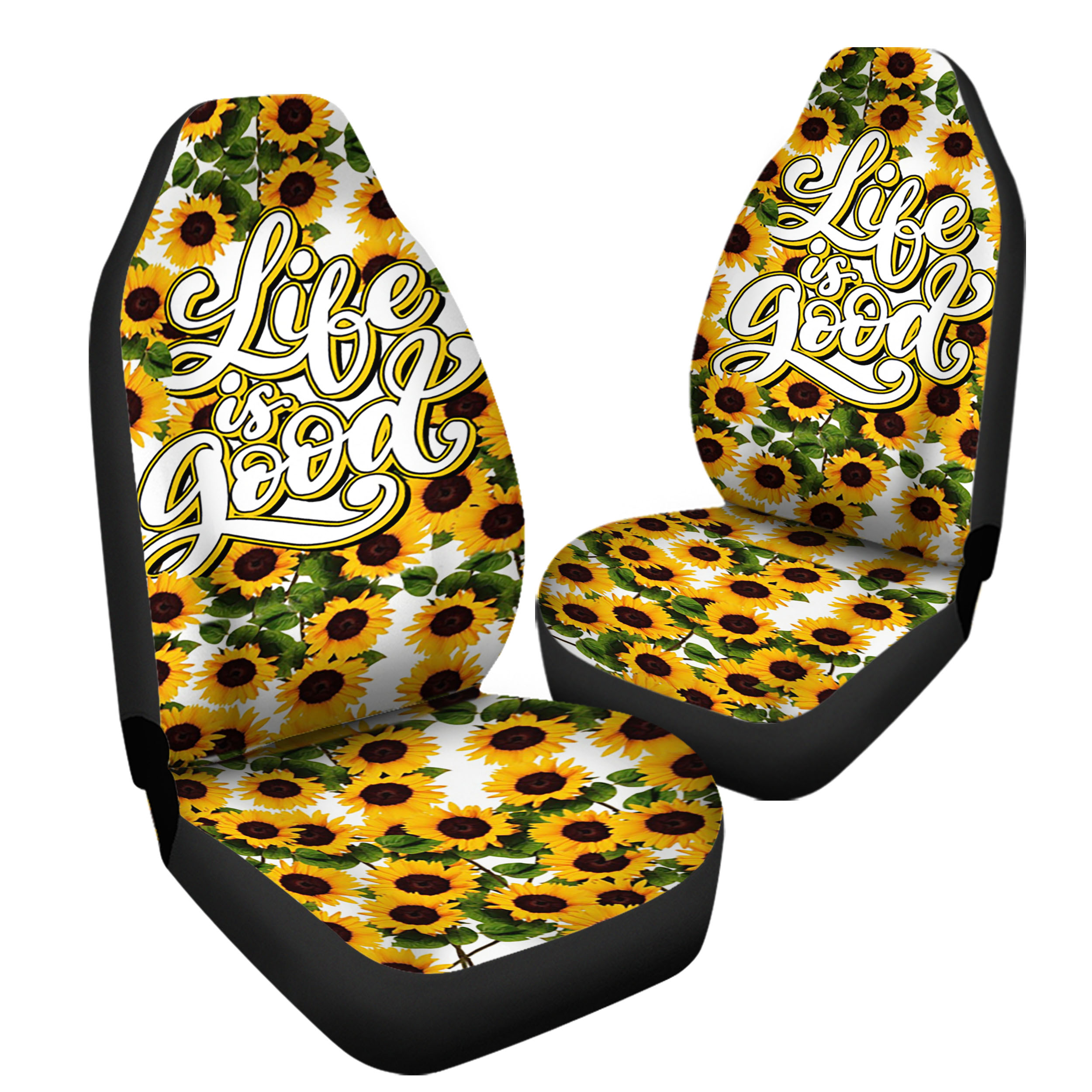 Life Is Good Sunflower Car Seat Covers