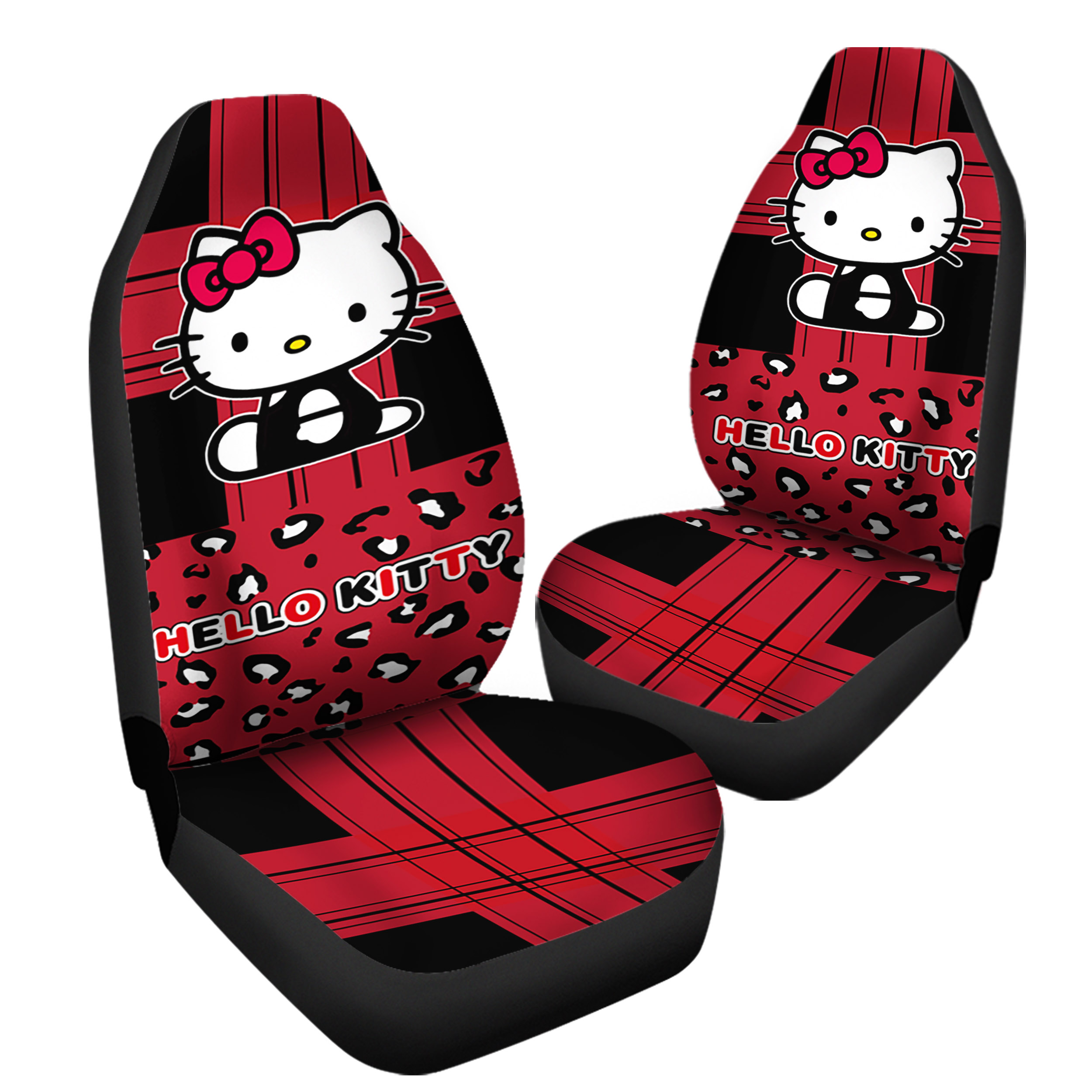 Red And Black Hello Kitty Car Seat Covers